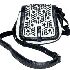 Like Dreams Black and White Studded Crossbody Bag